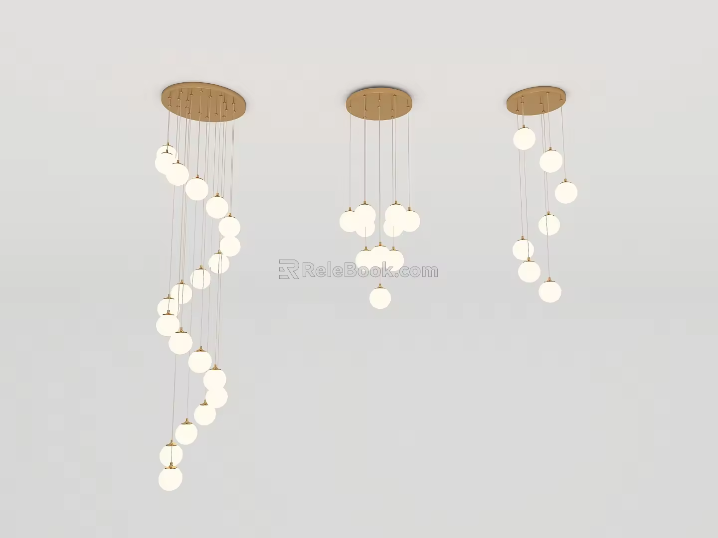Modern minimalist chandelier combination 3d model