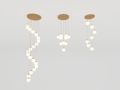 Modern minimalist chandelier combination 3d model