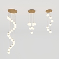 Modern minimalist chandelier combination 3d model