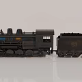 Vintage Black Steam Train Model With Coal Car And Number 7493
