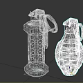 Military Weapon Hand Grenades Featuring M36 Model With Green Design And Blue Top