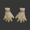 Women's Beige Knitted Gloves With Bow Detail For Stylish Winter Wear