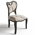 Elegant Dining Chair With Patterned Fabric Seat Backrest And Dark Wooden Frame