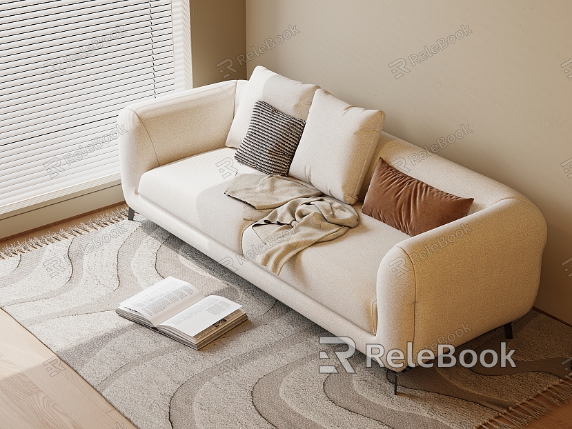 Modern double sofa carpet books model