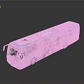 Blue Bus With Advertisement Graphics Featuring Character Image And Side Text