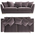 Modern Double Sofa Simple Double Sofa Fabric Double Sofa Pillow 3d model