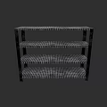 Three Tier Black Metal Grid Frame Storage Shelving Unit Organizer