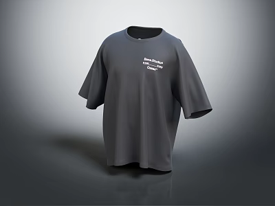 Gray Loose Fit Short Sleeve T shirt with Brand Johnson Company Text 3d model