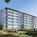 Modern Multi story Residential Building With Balconies And Green Surroundings