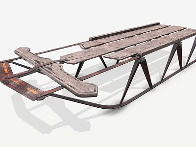 Modern Sleigh Snow Sports Ski Sleigh Equipment Tools Sports 3d model