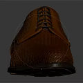 Brown Leather Formal Shoes With Woven Texture And Lace Up Design