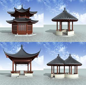 Chinese-style pavilion 3d model