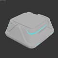 Futuristic Activation Device With Modern Square Structure And Blue LED Lights