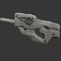 Metallic Modern Weapon With Mechanical Structure And Precision Design Details