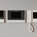 White Wall Mounted Intercom Devices With Leelen Brand Display Screens And Telephone Handset