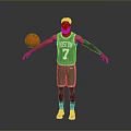 Man in Boston Celtics Green Jersey Number 7 Holding Basketball with Arms Extended