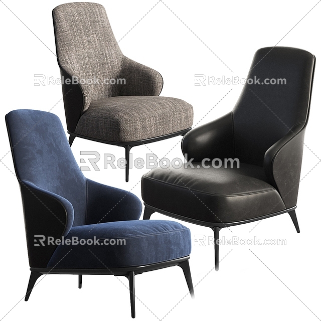 Stool Sofa Single Sofa Seat Casual Sofa Single Chair Recliner 3d model