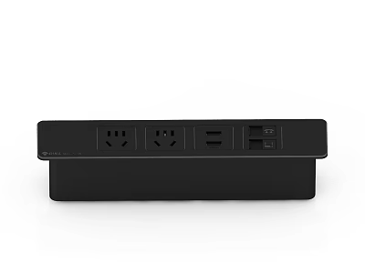 Black Modern Switch Panel With Multiple Outlets And USB Ports Design 3d model