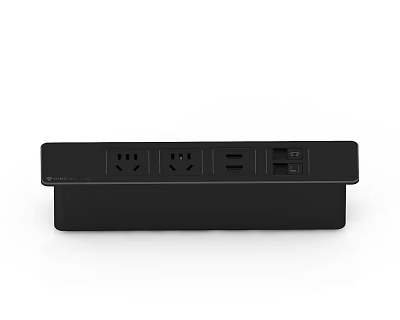 Black Modern Switch Panel With Multiple Outlets And USB Ports Design 3d model
