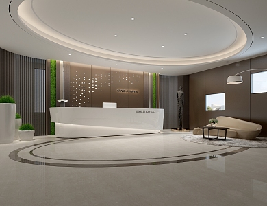 Company Reception Front Desk 3d model