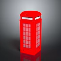 Classic Red British Telephone Booth With Glass Panels And Traditional Design