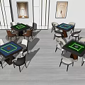 Modern Mahjong Table and Chair Mahjong Machine 3d model
