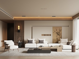 New Chinese Style Song Style Living Room 3d model