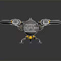 Futuristic Metallic Spaceship With Silver Gold Accents Sleek Aerodynamic Design