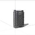 Modern High Rise Office Building With Glass Facade And Surrounding Trees Under Blue Sky
