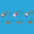 Artistic Table Lamps With Curved Metal Stems And Colorful Glass Shades