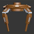 Futuristic Copper Mechanical Creature With Green Luminous Disk And Four Legs