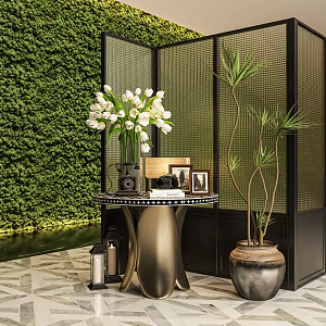 Retro Modern Other Furniture Floriculture Decorative Table End View Table Decorative Ornaments 3d model