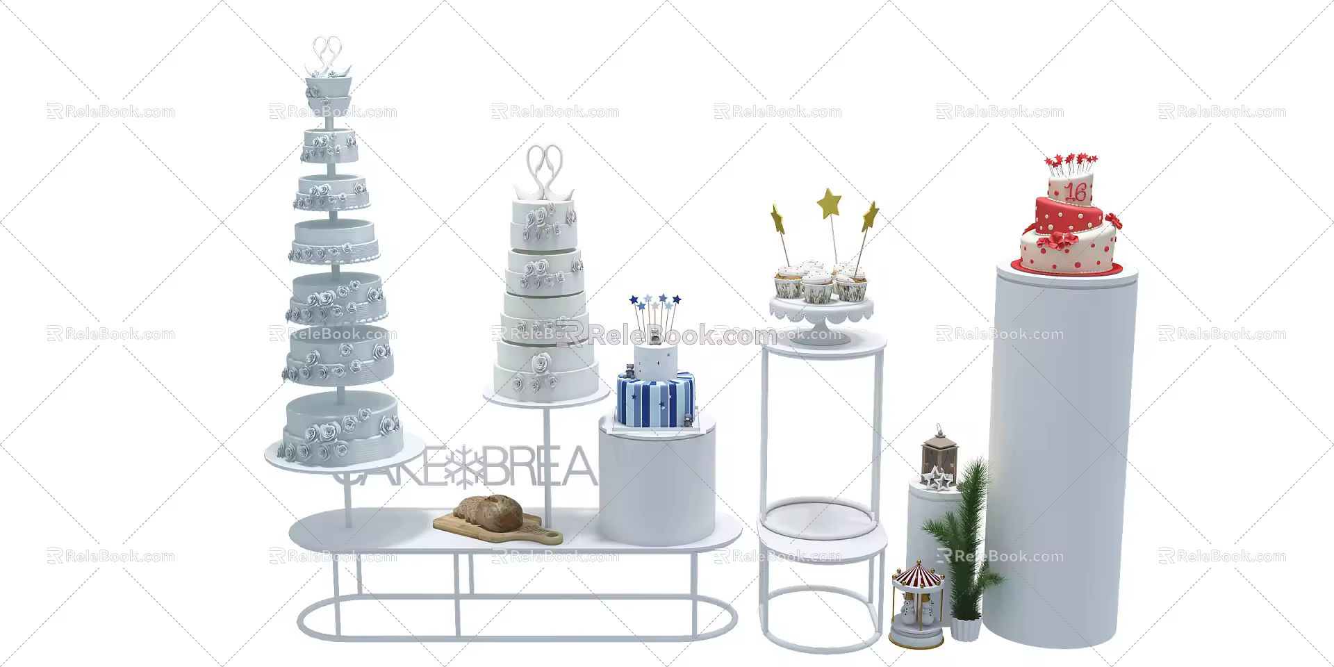 Modern Meichen Cake Window 3d model
