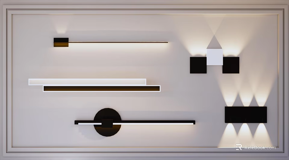 Modern Wall Lamps With Linear Circular And Geometric Designs For Interior Lighting 3d model 