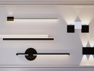 Modern Wall Lamps With Linear Circular And Geometric Designs For Interior Lighting 3d model