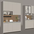 Simple Wine Cabinet Sideboard 3d model
