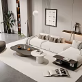 Modern sofa coffee table combination 3d model
