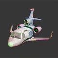 White Spaceplane With Green Stripe And Twin Engines For Space Exploration