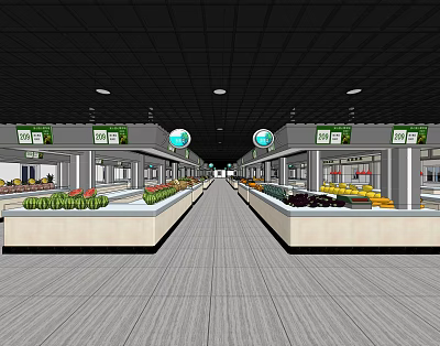 modern vegetable market 3d model