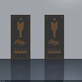 Decorative Door Arch Restroom Signs With Female Icons And Chinese Characters