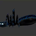 Detailed Blue Spider 3D Model With Glowing Eyes And Spiked Legs