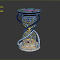 Artistic Decorative Ornamental Piece with Spiral Design Green White Yellow for Home Tabletop Decor