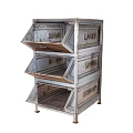 Vintage Metal Entryway Side Cabinet With Multi Tiered Storage Compartments