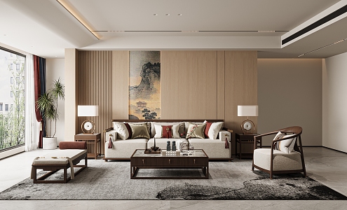 New Chinese Living Room 3d model