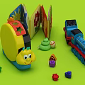 Educational Electric Toys Set With Snail Thomas Train Building Blocks And Cards