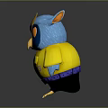 Cute Blue and Yellow Owl Plush Toy Featuring WEST CAMP Text Design