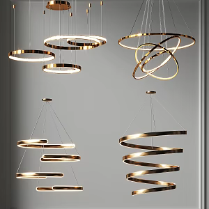 Chandelier Multi-layer Metal Ring Chandelier Guest Dining Room Chandelier Office Chandelier Bedroom Room Chandelier Metal Round Chandelier 3d model