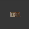 Architectural Interior With Wooden Columns Wallpapered Walls Wooden Floors Bed Chairs Rugs Wardrobe And Mirror