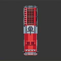 Red Block Style Fire Truck Toy With Ladder And Detailed Design