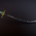 Medieval Sabre Weapon Cold Weapon Sword Sabre PBR Material Next Generation Jade Sabre Game Equipment Blade Sword Ancient Weapon 3d model